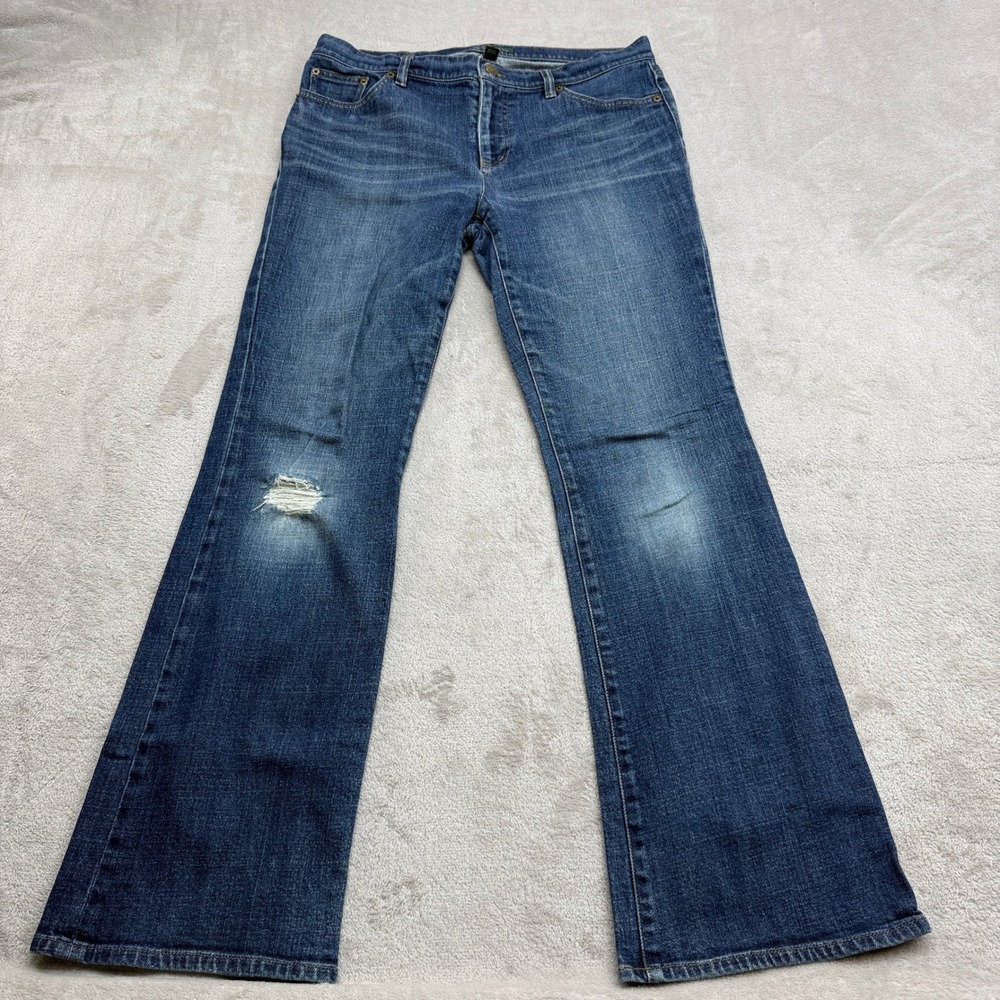 Lauren Ralph Lauren Jeans Women 10 Classic Bootcut Distressed Med Wash Y2K Denim